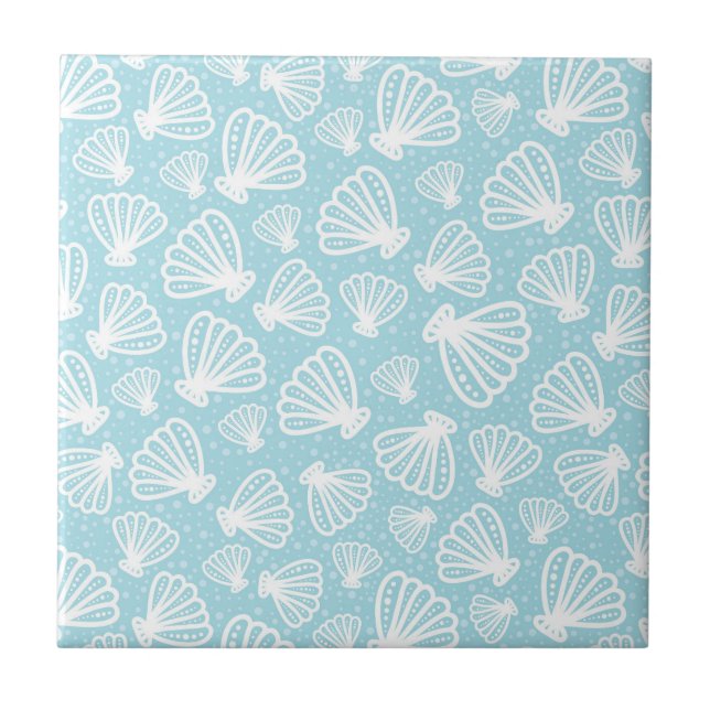 Summer Shell Pattern Ceramic Tile (Front)
