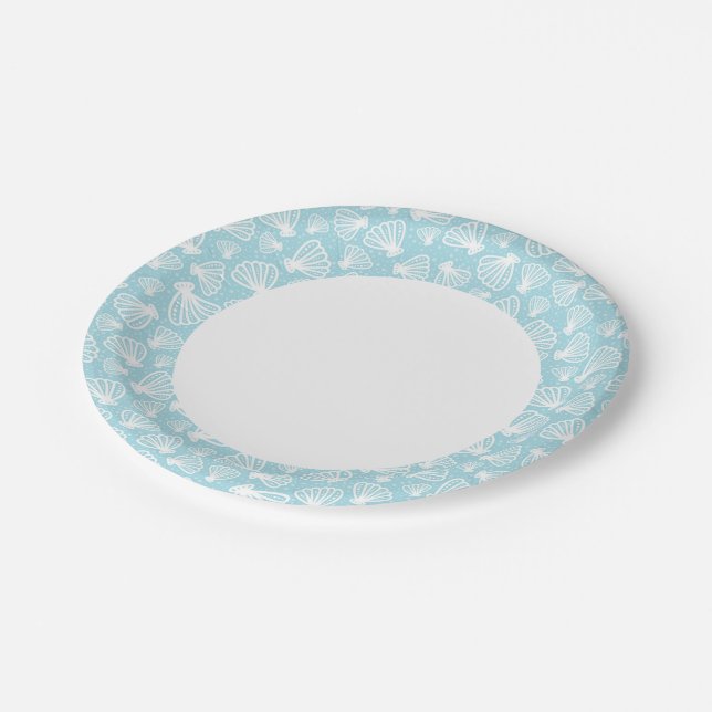 Summer Shell Pattern Paper Plate (Angled)