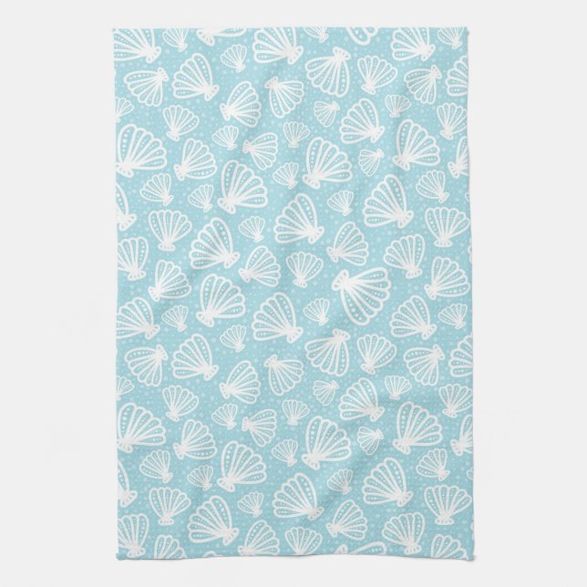 Summer Shell Pattern Tea Towel (Vertical)