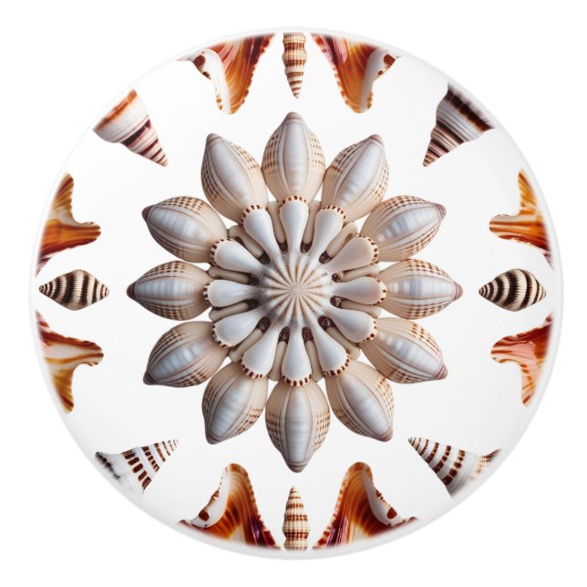 Summer Shells pattern Ceramic Knob (Front)