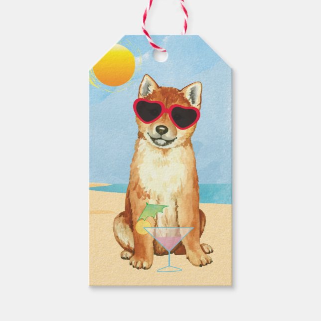 Summer Shiba Inu Gift Tags (Front)