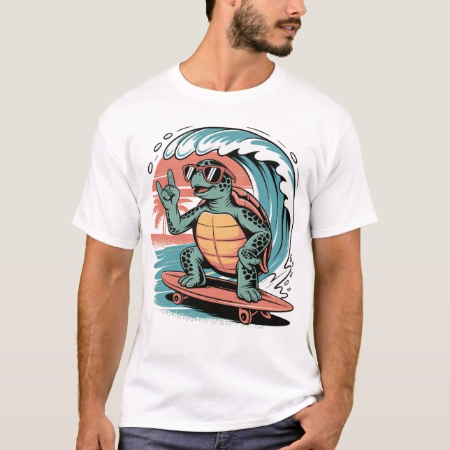 Summer shirt with skater Turtle (Front)