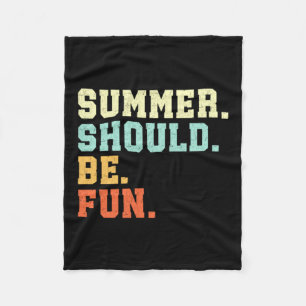 Summer Should Be Fun Retro 70s Vintage Fleece Blanket