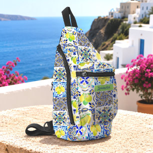 Summer Sicilian citrus Mediterranean majolica Sling Bag