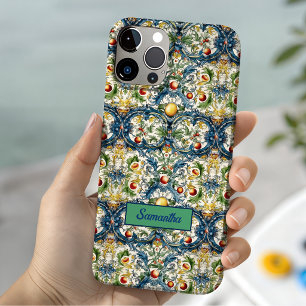 Summer, Sicilian Mediterranean oranges majolica iPhone 15 Case