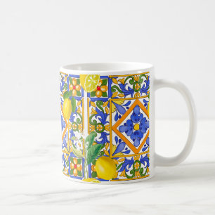 Summer ,Sicilian tiles ,citrus,oranges,majolica    Coffee Mug