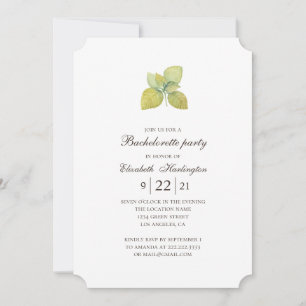 Summer simple bachelorette party. Botanical garden Invitation