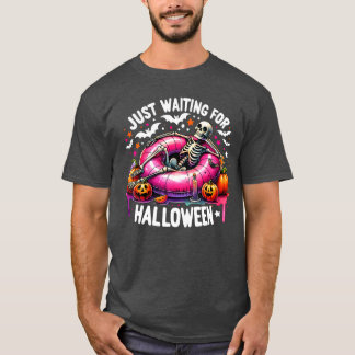Summer Skeleton O Lantern Just Waiting For Hallowe T-Shirt