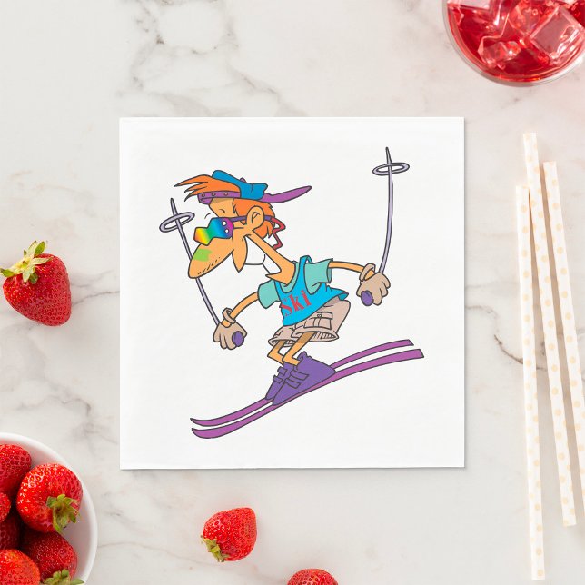 Summer Skier Napkin (Creator Uploaded)