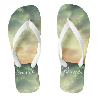 Summer Sky Adult Flip Flops, Wide Straps Thongs