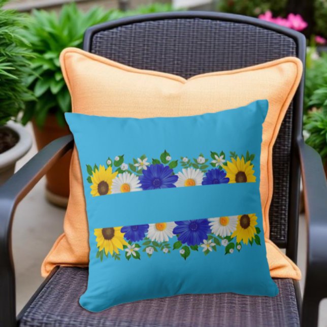 Summer Sky Blue Floral Cushion (Creator Uploaded)