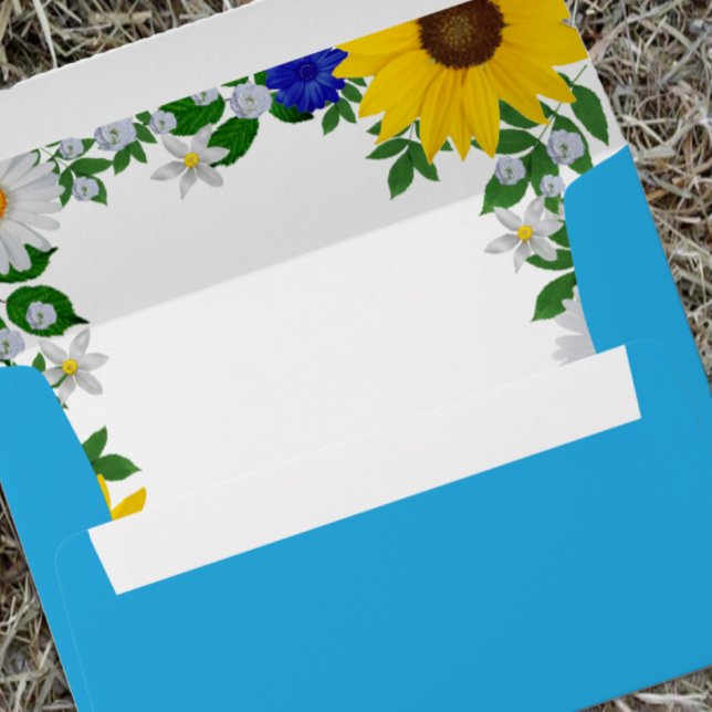 Summer Sky Blue Floral Wedding Envelope (Creator Uploaded)