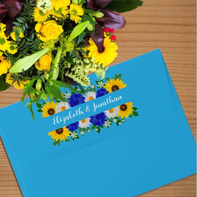 Summer Sky Blue Floral Wedding Envelope (Creator Uploaded)