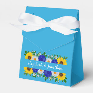 Summer Sky Blue Floral Wedding Favour Box