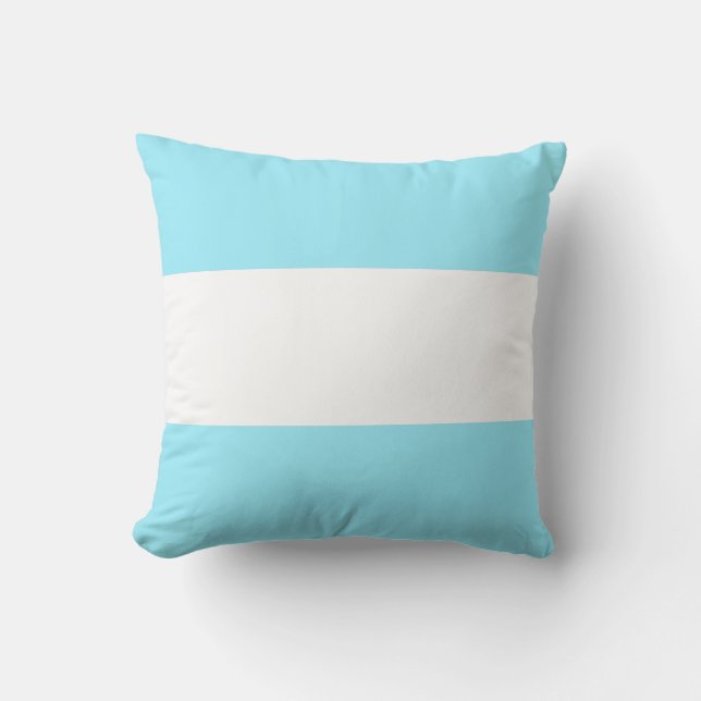 Summer Sky Blue with White Stripe Cushion (Front)