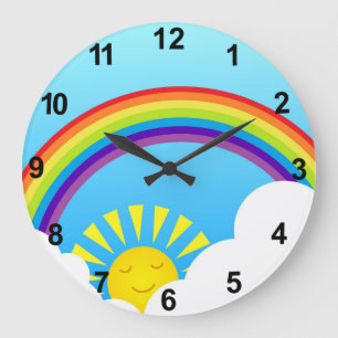 Summer sky large clock