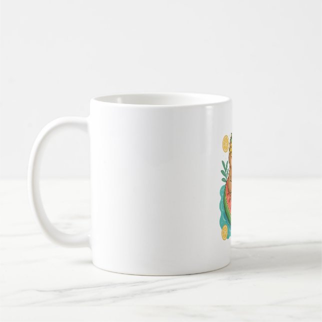 Summer Sloth Pool Float Coffee Mug (Left)