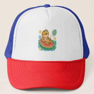 Summer Sloth Pool Float Trucker Hat