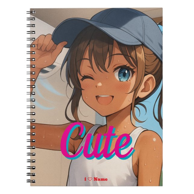 Summer Smile Girl Notebook (Front)