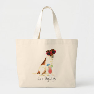 Summer Smooth Fox Terrier Large Tote Bag