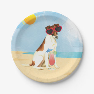 Summer Smooth Fox Terrier Paper Plate