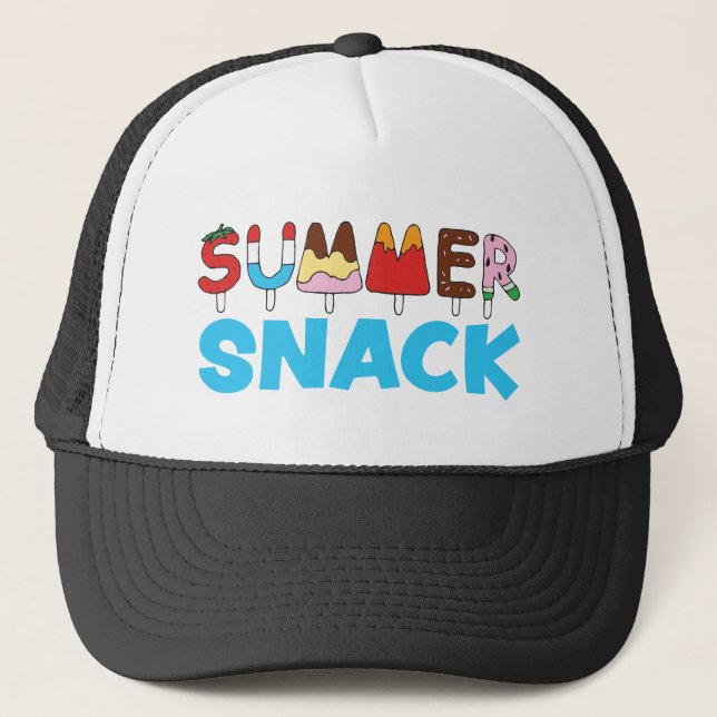 Summer Snack Kids Popsicles Trucker Hat (Front)