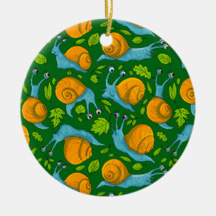 Summer snails ceramic ornament