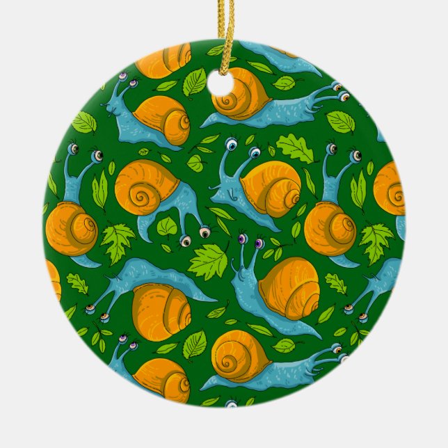Summer snails ceramic ornament (Front)