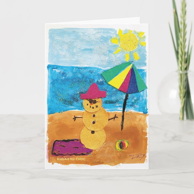 Summer Snowman - Kids Art for CHOC Thank You Card (Front)
