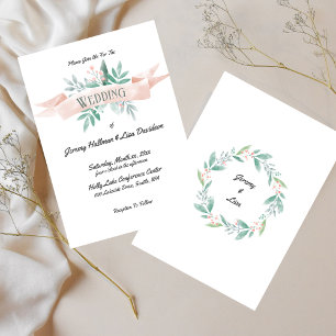 Summer Soft Pink Wedding Invitation