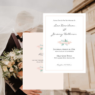 Summer Soft Pink Wedding Invitation