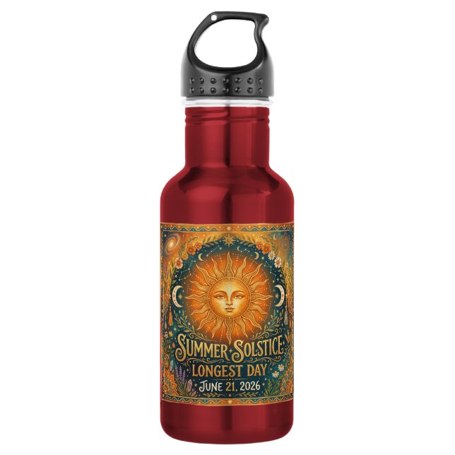 Summer Solstice 2026 Mug Celestial Sun Moon 532 Ml Water Bottle (Front)