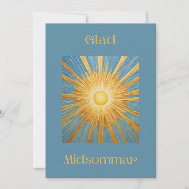 Summer Solstice Blank Flat Holiday Card (Front)