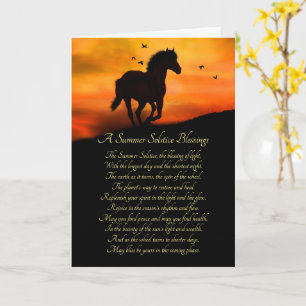 Summer Solstice Blessings with Horse and Sun Card