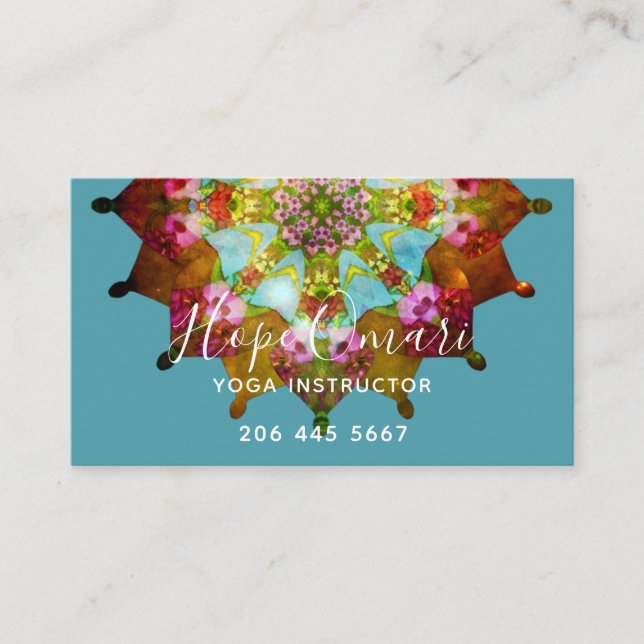 Summer Solstice Mandala Business Card (Front)