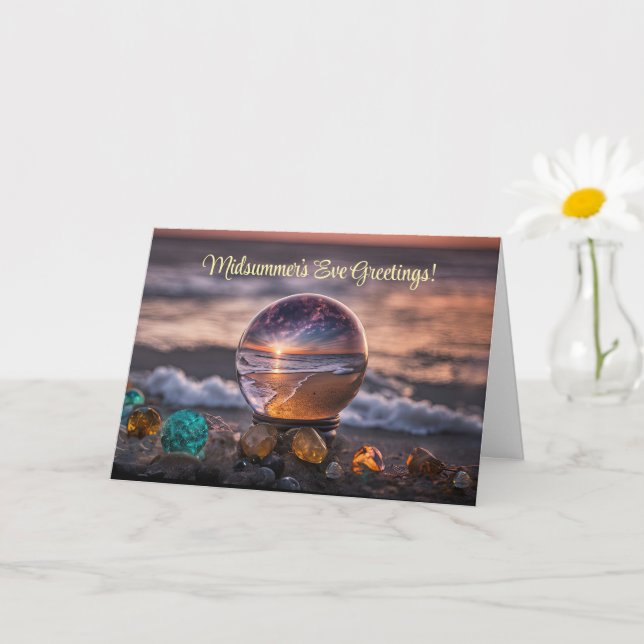 Summer Solstice Midsummers Eve Litha Greetings Card (Small Plant)