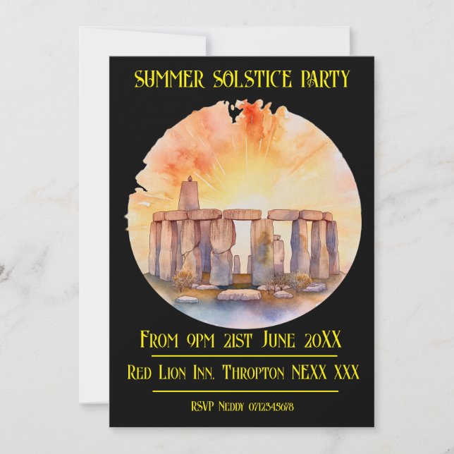 Summer Solstice party Invitation (Front)