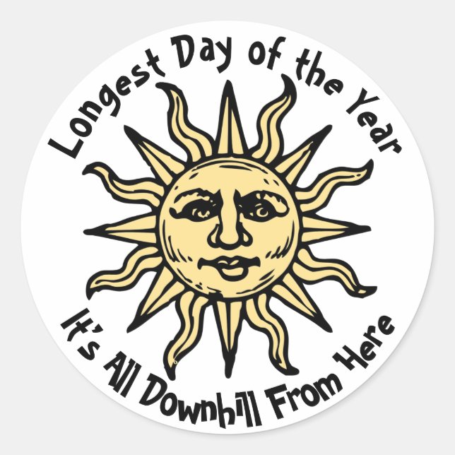 Summer Solstice Poem Classic Round Sticker (Front)