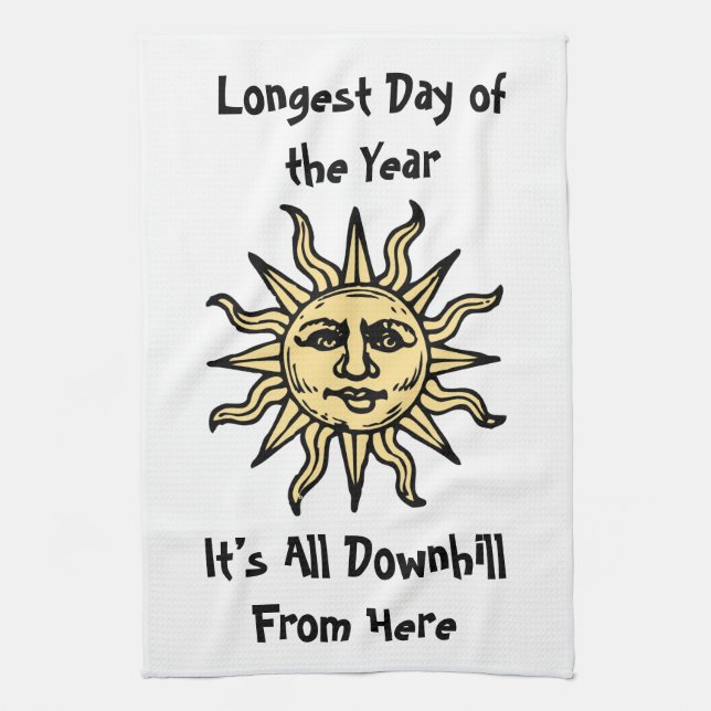 Summer Solstice Poem Tea Towel (Vertical)