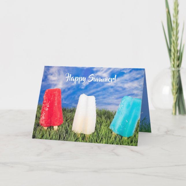 Summer Solstice popsicles in grass Card (Front)