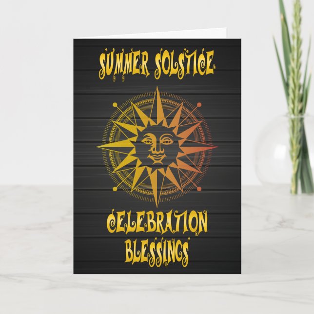Summer Solstice Sun Celebration Blessing Card (Front)