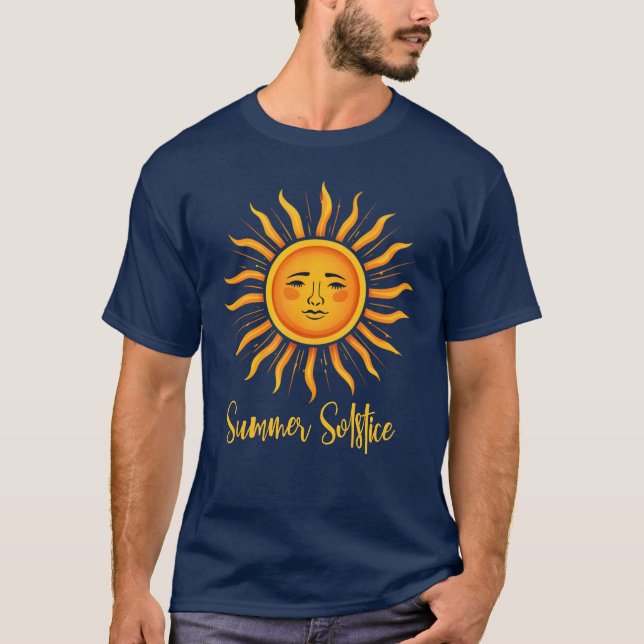 Summer Solstice Sun Typography T-Shirt (Front)