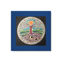 Summer  Solstice Tree of Life mMandala Canvas Prin