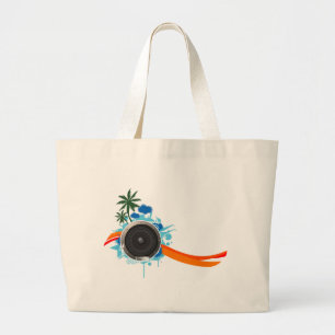 Summer Sound - Beach Music DJ Speaker Large Tote Bag