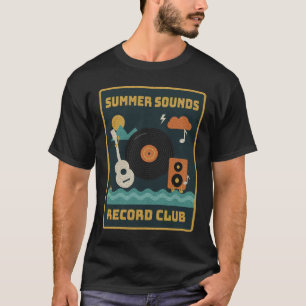 Summer Sounds Record Club Retro Vinyl Poster T-Shirt