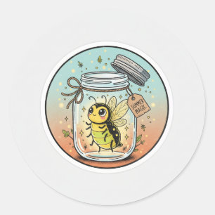 Summer Spark: The Happy Firefly Mason Jar Tee Classic Round Sticker