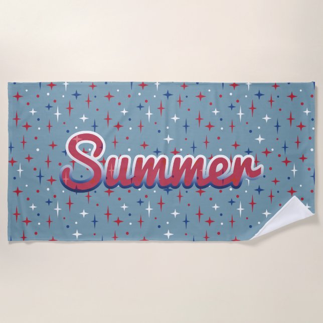 Summer Sparkles Beach Towel (Front)