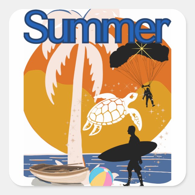 Summer Spirit Square Sticker (Front)