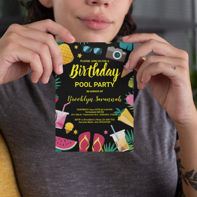 Summer Splash Birthday Pool Party Extravaganza Postcard (Creator Uploaded)
