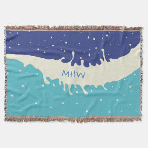 Summer Splash custom monogram throw blanket